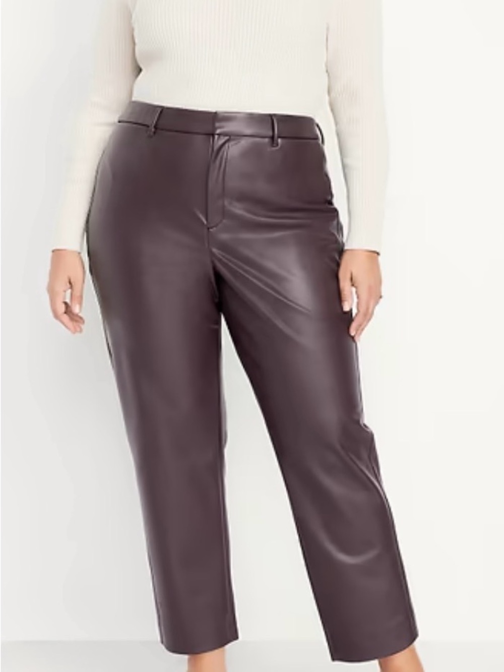 Old Navy Faux Leather Ankle Pants in Plum